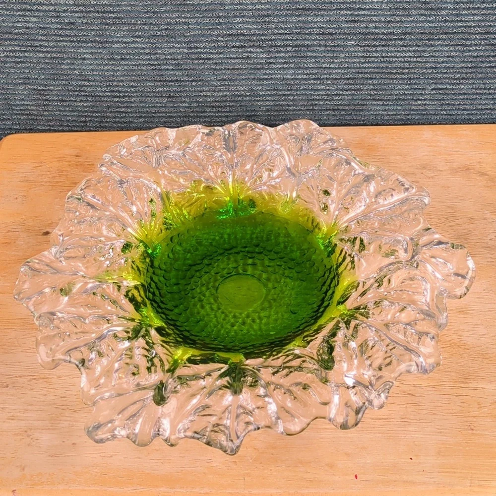 Humppila Finnish Glass Platter Signed, Designer Pertti Santalahti Vintage 1970s - Picture 2 of 12